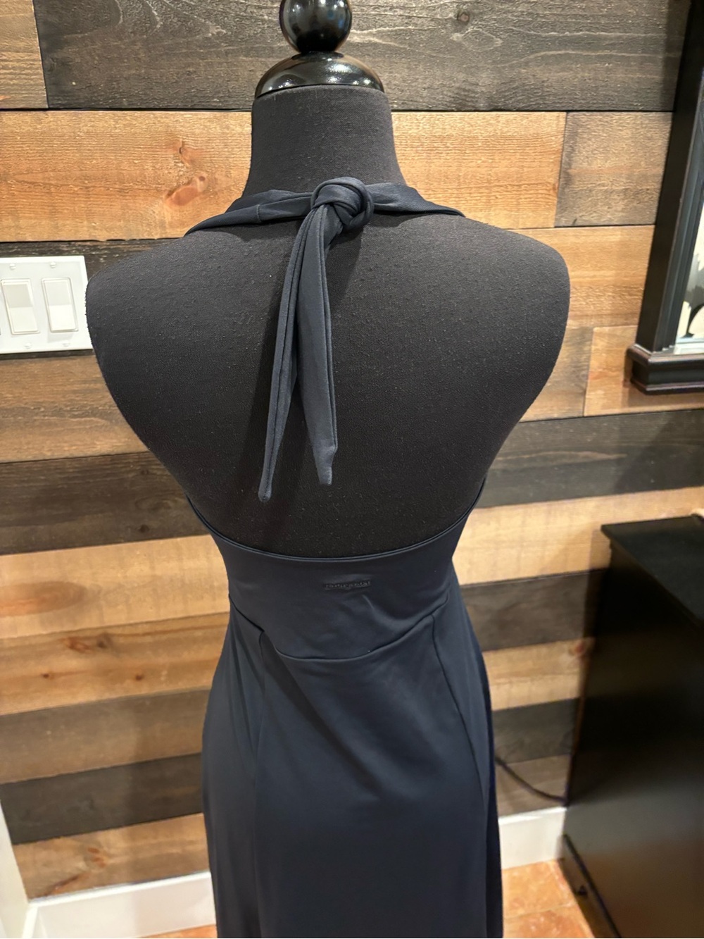Patagonia Halter Midi Dress Black Athletic Activewear Gorpcore Stretchy Womens M - Picture 8 of 14